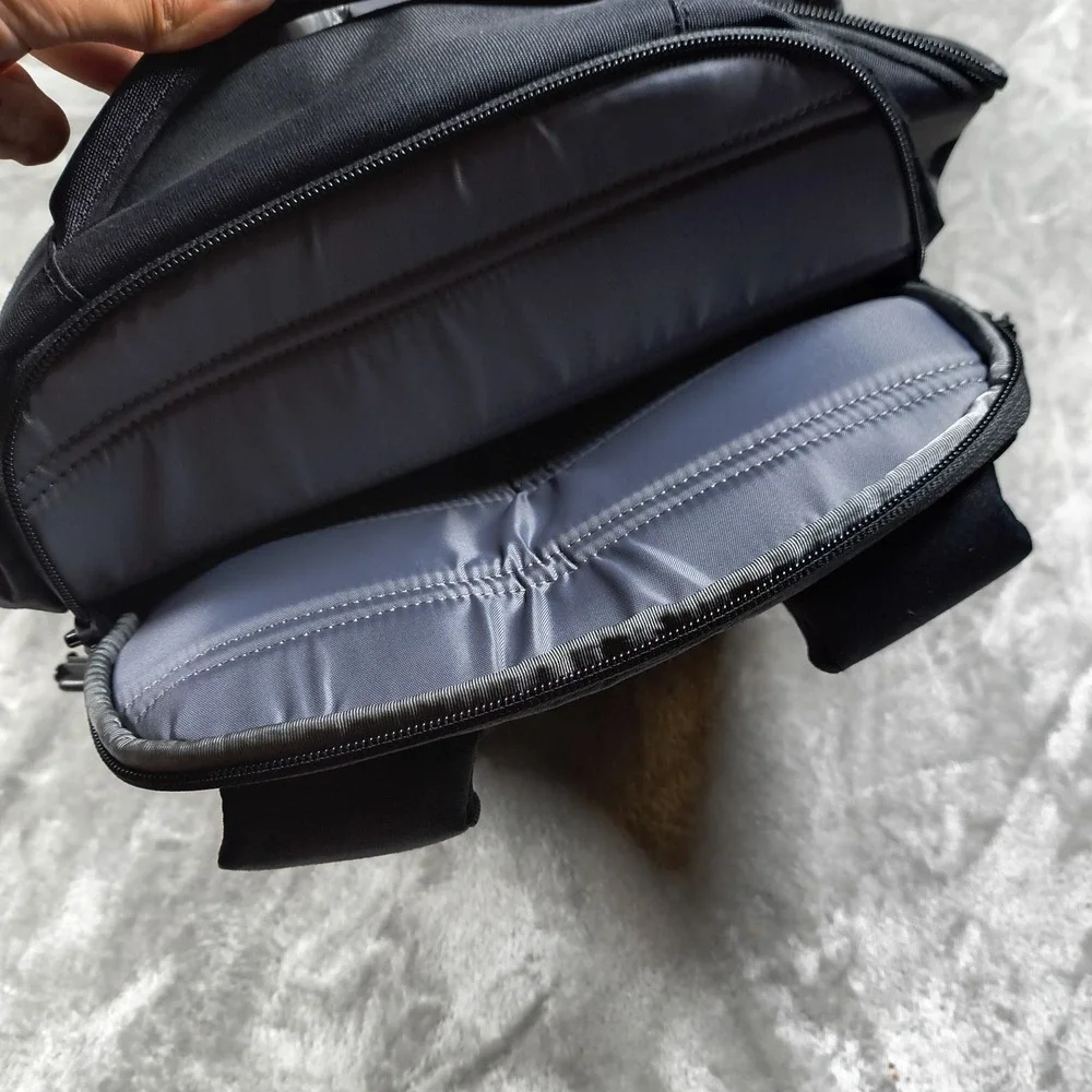 Timbuk2 Division Laptop Backpack OS Black Pac Man Embroidered Padded Travel Bag